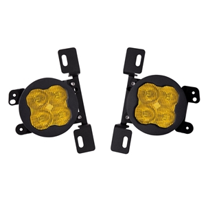 Diode Dynamics SS3 Type MR ABL LED Fog Light Kit for 2018-2021 Jeep JL Wrangler Yellow SAE/DOT Fog Sport w/ Backlight Type MR Bracket Kit