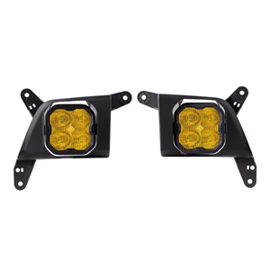 Diode Dynamics SS3 Type SV2 ABL LED Fog Light Kit for 2019-2021 Chevrolet Silverado 1500 Yellow SAE/DOT Fog Sport w/ Backlight