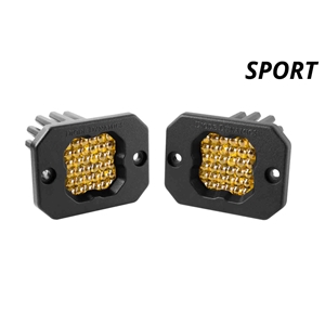 Diode Dynamics Stage Series C1 LED Pod Sport Yellow Flood Flush ABL Pair