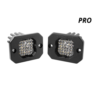 Diode Dynamics Stage Series C1 LED Pod Pro White Flood Flush WBL Pair