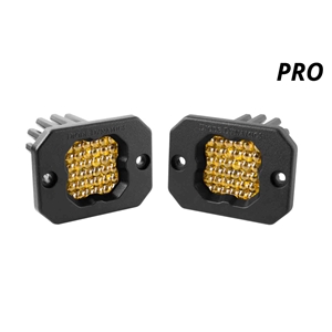 Diode Dynamics Stage Series C1 LED Pod Pro Yellow Flood Flush ABL Pair