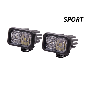 Diode Dynamics SS2 Inch LED Pod, Sport White Fog Standard ABL Pair