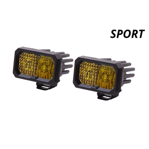 Diode Dynamics SS2 Inch LED Pod, Sport Yellow Fog Standard ABL Pair