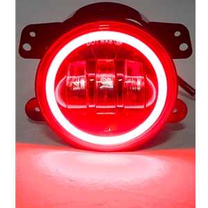 Race Sport Lighting 4 Inch 30W/1440 Lumen LED Cree Fog Light Kit w/ Red LED Halo Fits 07-18 Jeeps