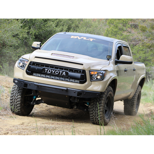 Cali Raised 14-21 Tundra 42 Inch Hidden Grille Curved LED Light Bar Brackets Kit One Spot Beam LED Light Bar Blue Backlight Cali Raised LED