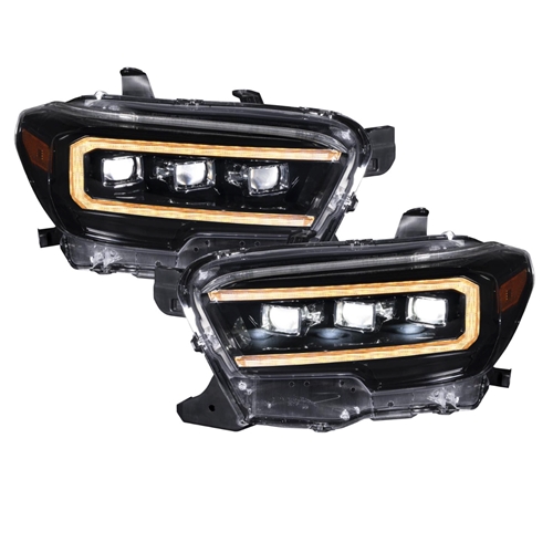 Form Lighting Headlight Assembly - 2016-2023 Toyota Tacoma Sequential LED Projector Headlights with Amber DRL  