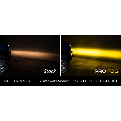 Diode Dynamics SS3 LED Type FT Fog Light Kit for 2005-2011 Toyota Tacoma Yellow SAE/DOT Fog Sport 