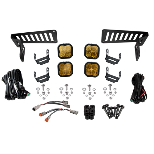 Diode Dynamics SS3 Cowl LED Bracket Kit for 2018-2021 Jeep JL Wrangler/Gladiator, Yellow Pro