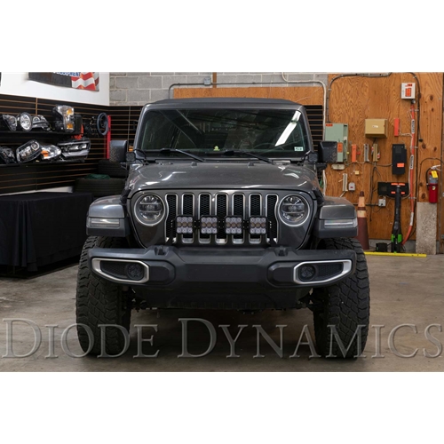 Diode Dynamics Jeep JL SS5 4-Pod CrossLink Grille Lightbar Kit Sport White Combo 