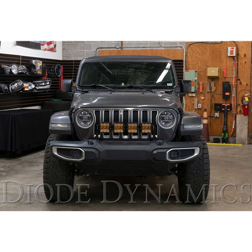 Diode Dynamics Jeep JL SS5 4-Pod CrossLink Grille Lightbar Kit Sport Yellow Combo 