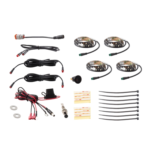 Diode Dynamics RGBW Engine Bay Strip Kit 4pc Multicolor 