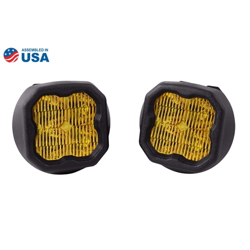 Diode Dynamics SS3 Type GM ABL LED Fog Light Kit for 2015-2019 Chevrolet Silverado 2500/3500 Yellow SAE/DOT Fog Max w/ Backlight 