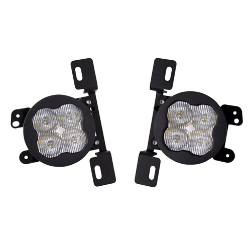 Diode Dynamics SS3 Type MR ABL LED Fog Light Kit for 2018-2021 Jeep JL Wrangler White SAE/DOT Fog Sport w/ Backlight Type MR Bracket Kit 