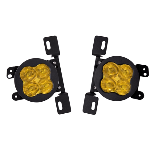 Diode Dynamics SS3 Type MR ABL LED Fog Light Kit for 2018-2021 Jeep JL Wrangler Yellow SAE/DOT Fog Sport w/ Backlight Type MR Bracket Kit 