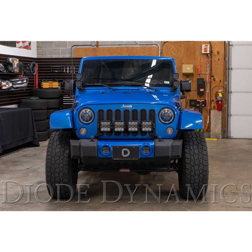 Diode Dynamics Jeep JK SS5 4-Pod CrossLink Grille Lightbar Kit Sport White Combo 