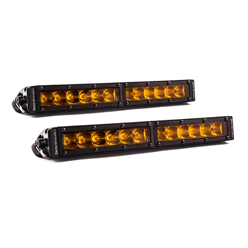 Diode Dynamics 12 Inch LED Light Bar  Single Row Straight Amber Driving Pair Stage Series 