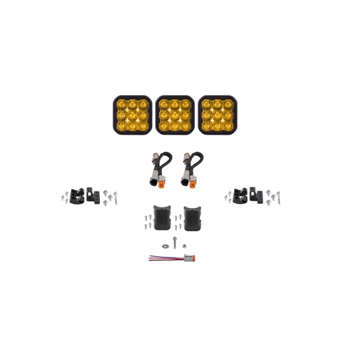 Diode Dynamics SS5 Sport Universal CrossLink 3-Pod Lightbar Yellow Driving 