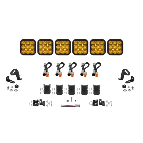 Diode Dynamics SS5 Sport Universal CrossLink 6-Pod Lightbar Yellow Driving 