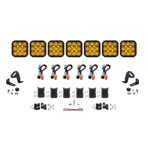 Diode Dynamics SS5 Sport Universal CrossLink 7-Pod Lightbar Yellow Driving 