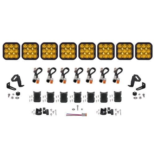 Diode Dynamics SS5 Sport Universal CrossLink 8-Pod Lightbar Yellow Driving 