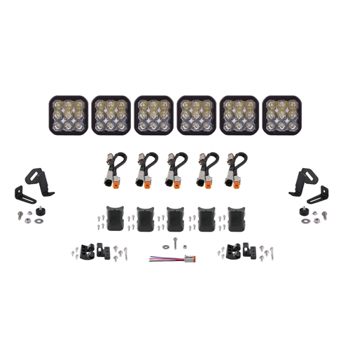 Diode Dynamics SS5 Pro Universal CrossLink 6-Pod Lightbar White Driving 