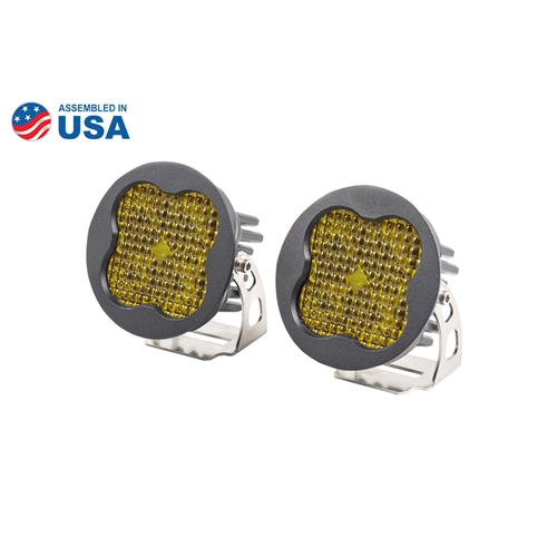 Diode Dynamics Worklight SS3 Sport Yellow Flood Round Pair 