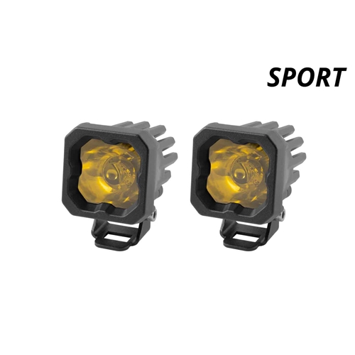 Diode Dynamics Stage Series C1 LED Pod Sport Yellow Wide Standard ABL Pair 