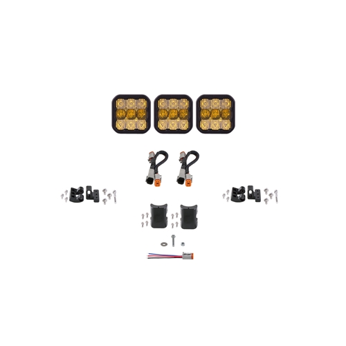 Diode Dynamics SS5 Sport Universal CrossLink 3-Pod Lightbar Yellow Combo 