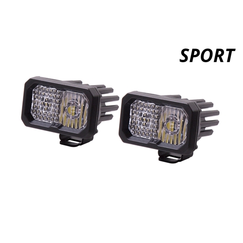 Diode Dynamics SS2 Inch LED Pod, Sport White Fog Standard WBL Pair