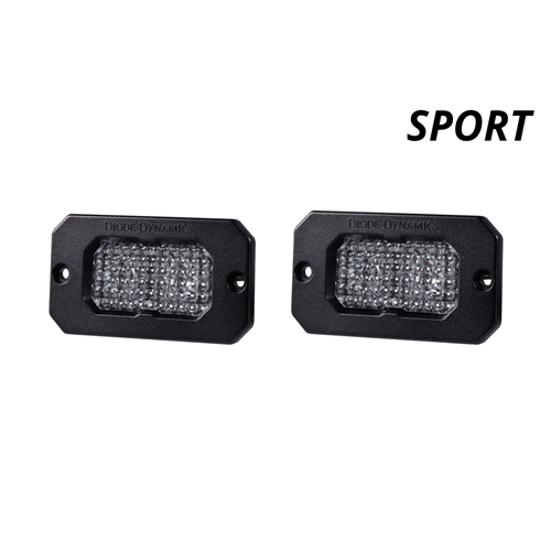 Diode Dynamics SS2 Inch LED Pod, Sport White Fog Flush WBL Pair