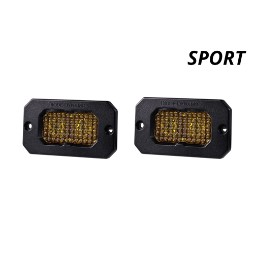 Diode Dynamics SS2 Inch LED Pod, Sport Yellow Fog Flush ABL Pair