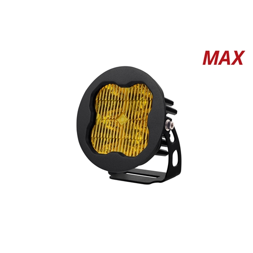 Diode Dynamics SS3 LED Pod Max Yellow SAE Fog Round Single 