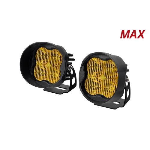 Diode Dynamics SS3 LED Pod Max Yellow SAE Fog Angled Pair 