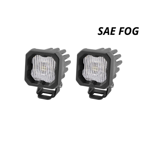 Diode Dynamics Stage Series C1 LED Pod White SAE/DOT Fog Standard WBL Pair 