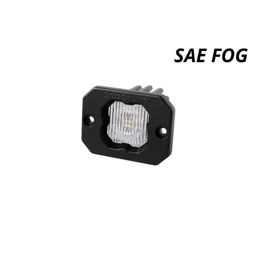 Diode Dynamics Stage Series C1 LED Pod White SAE/DOT Fog Flush WBL Each 