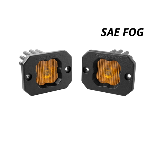 Diode Dynamics Stage Series C1 LED Pod Yellow SAE/DOT Fog Flush ABL Pair 