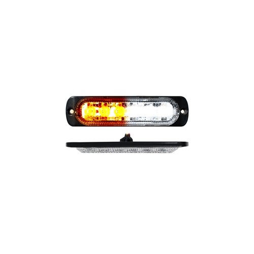 Race Sport Lighting Switching 6-LED Ultra Slim Flush Mount 19-Flash Pattern Marker Strobe Light White/Amber 