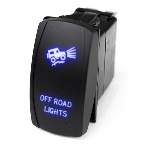 Race Sport Lighting LED Rocker Switch w/ Blue LED Radiance Off-road Lights Jeep Image 