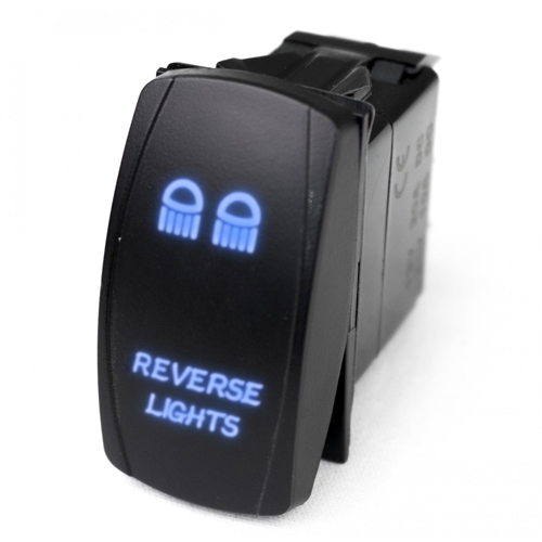 Race Sport Lighting LED Rocker Switch w/ Blue LED Radiance Reverse Lights 