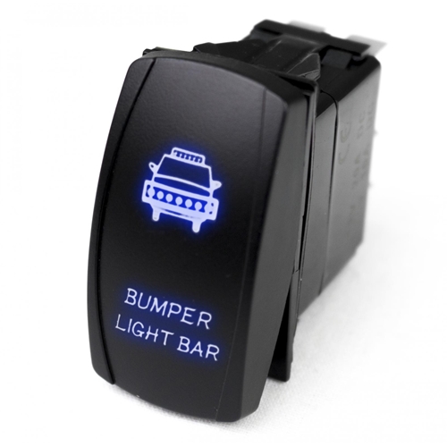 Race Sport Lighting LED Rocker Switch w/ Blue LED Radiance Bumper Light Bar 