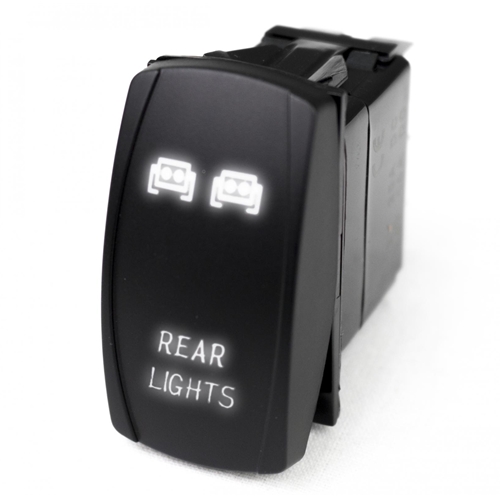 Race Sport Lighting LED Rocker Switch w/ White LED Radiance Rear Lights 