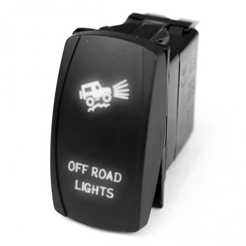 Race Sport Lighting LED Rocker Switch w/ White LED Radiance Off-road Lights Jeep Image 