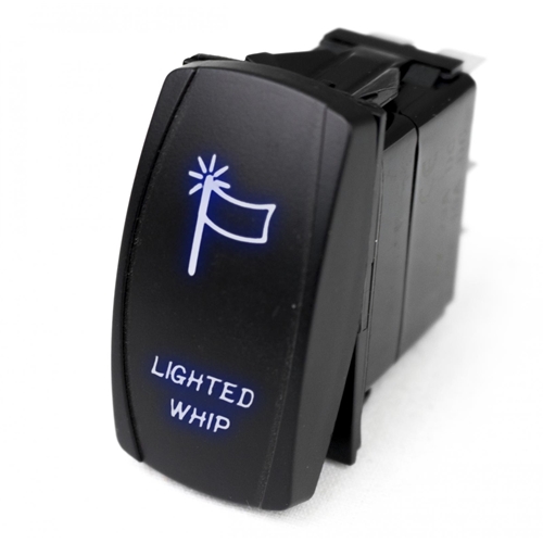 Race Sport Lighting LED Rocker Switch w/ Blue LED Radiance Lighted WHIP 