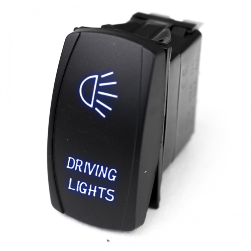 Race Sport Lighting LED Rocker Switch w/ Blue LED Radiance Driving Lights 