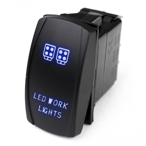 Race Sport Lighting LED Rocker Switch w/ Blue LED Radiance LED Work Lights 