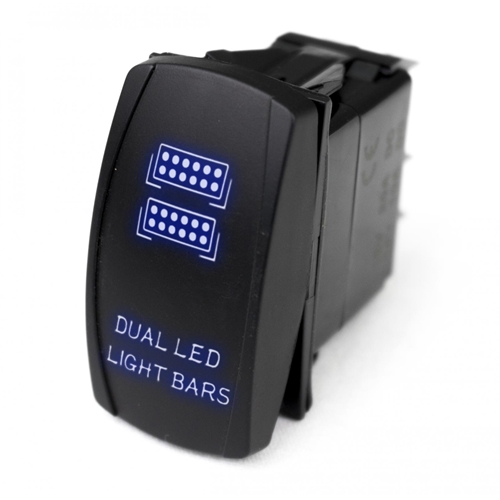 Race Sport Lighting LED Rocker Switch w/ Blue LED Radiance Dual LED Light Bar 