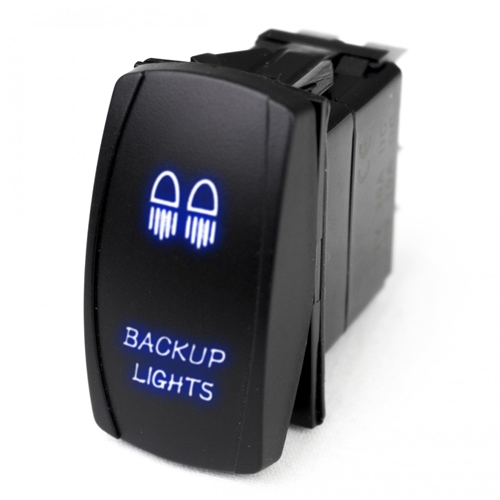 Race Sport Lighting LED Rocker Switch w/ Blue LED Radiance Backup Lights 