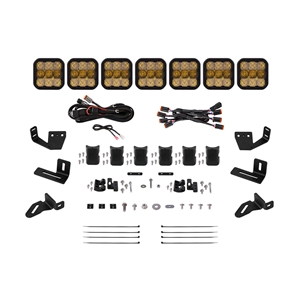 Diode Dynamics SS5 CrossLink Mounting Kit - SS5 7 Pod Prinsu/Sherpa Roof Racks with Sport Yellow Combo