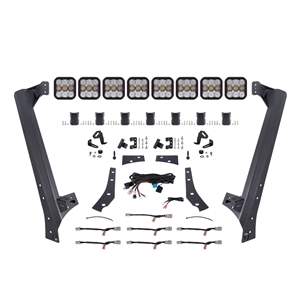 Diode Dynamics SS5 CrossLink Windshield Pod Lightbar Kit - SS5 8 Pod Pro White Combo for 2007-2018 Jeep JK Wrangler