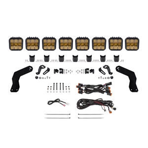 Diode Dynamics SS5 Crosslink Roof Lightbar Kit - SS5 Sport Yellow Combo Crosslink Lightbar Kit for 2017-2025 Can-Am Maverick X3